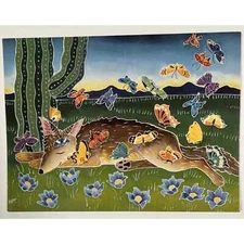 Leaning Tree Birthday Card BDG27037 Butterflies Trick Love of Art Southwest
