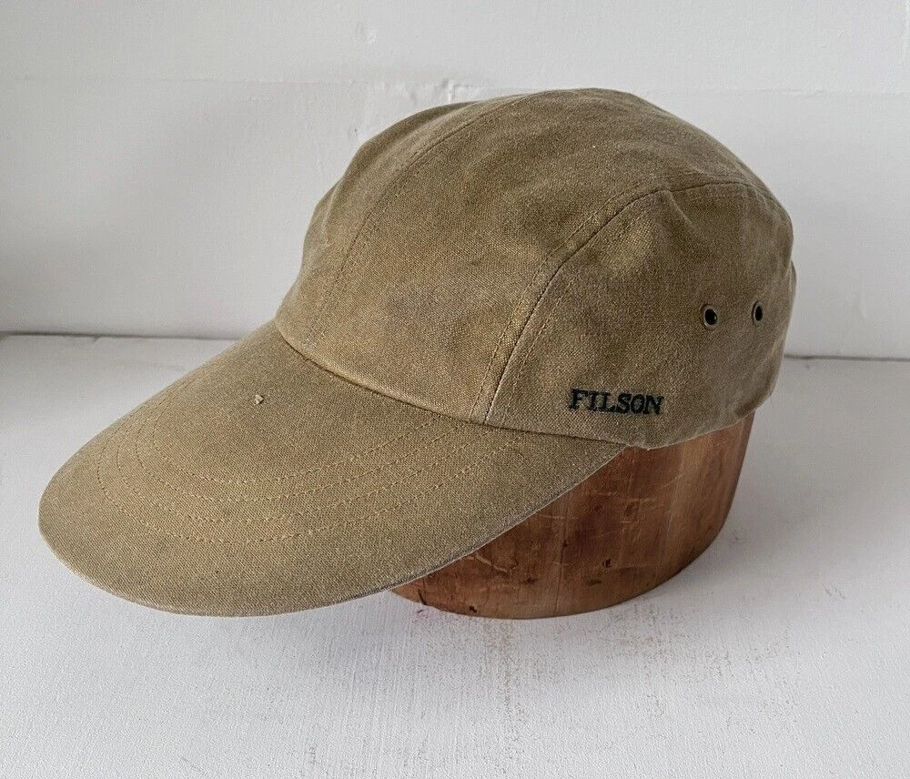 Vintage Filson Waxed Canvas Hat Tin Cloth Long Bill Fitted Size XL | eBay