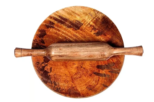 Wooden Chakla Belan Combo Set for Kitchen Wooden chakla 9 inch, 12 inch belan - Picture 1 of 3