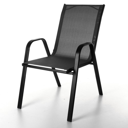 Stacking Textoline Chair Outdoor Bistro High Back Seating Restaurant Cafe - Picture 8 of 19