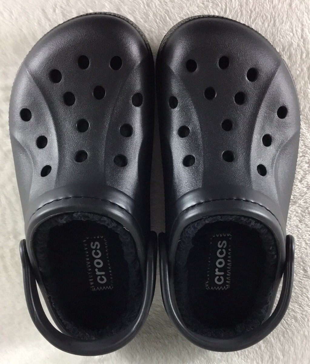 Crocs Ralen Unisex Faux Fur Lined Clogs Black Men's Sz Women's