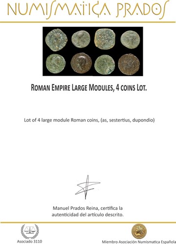Impero Romano Grandi Moduli, Lotto di 4 Monete. - Foto 3 di 3