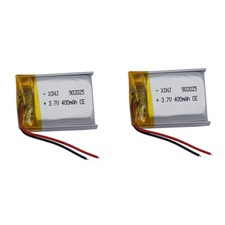 2pcs 3.7V 400mAh 1.48Wh Li-Polymer Rechargeable Li Battery 902025 Li-ion Cell