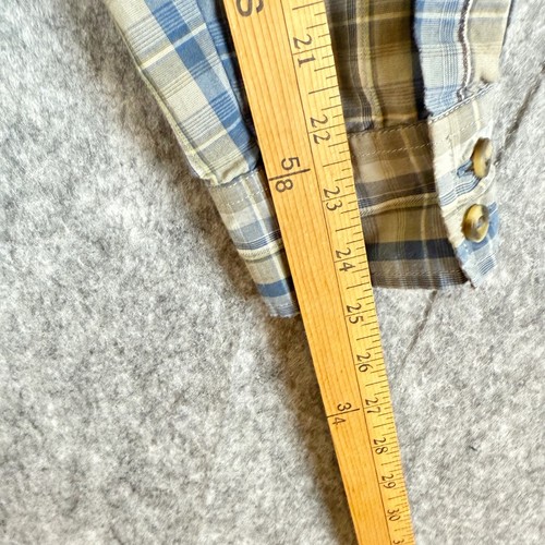 Royal Robbins Cotton Coolmax Vented Plaid Mens L Button Up Shirt L/S Blue Gray - Picture 12 of 13