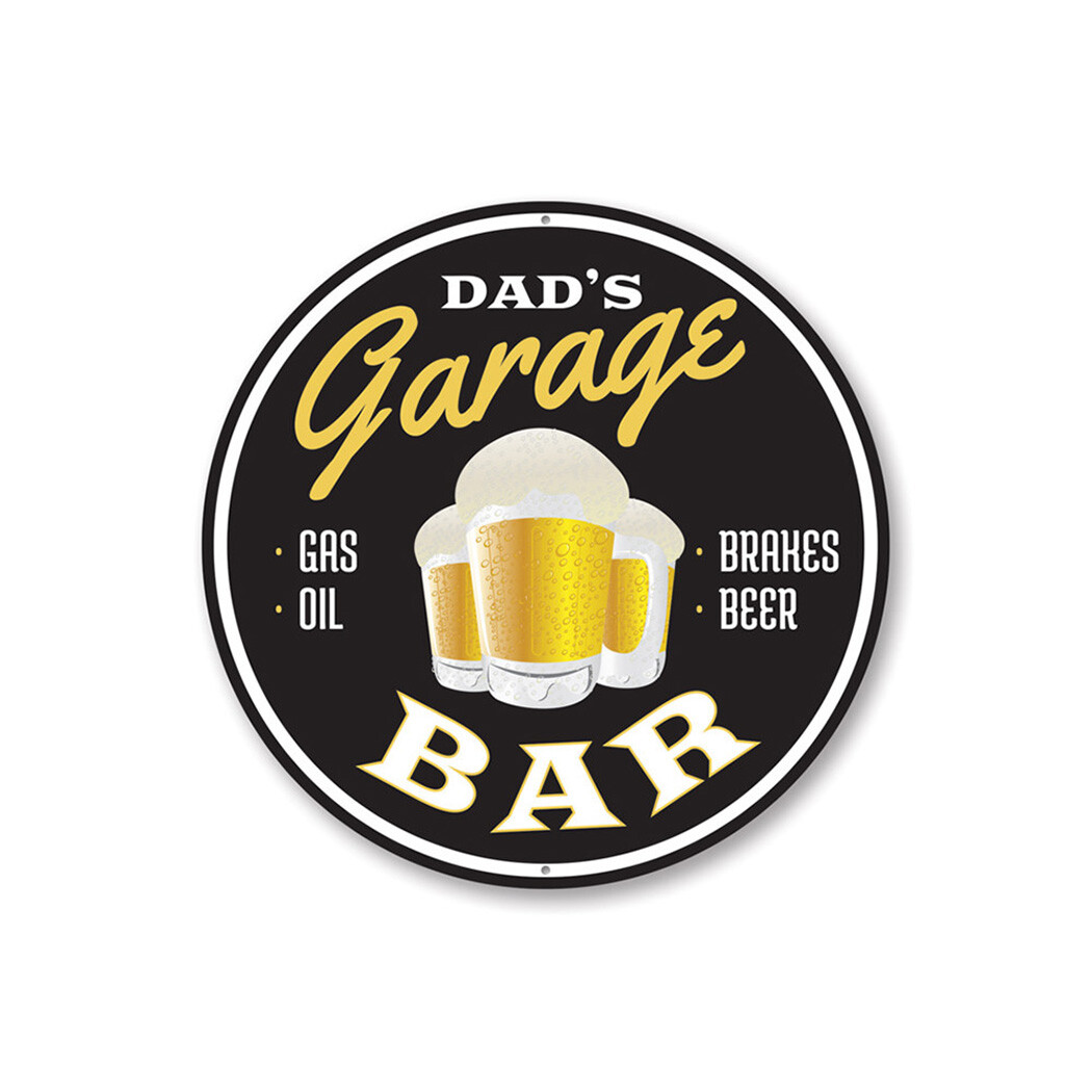 Gas, Oil, Brakes and Beer Garage Bar Sign, Beer Aluminum Sign