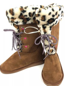 leopard print fur boots
