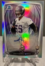 2014 Bowman Chrome ANTHONY BARR Auto Silver Refractor Rookie🔥Cowboys Vikings