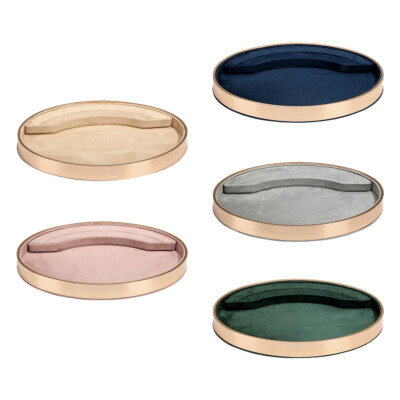 Metall Oval Schmucktablett Samt Aufbewahrung Halskette Uhrenhalter Vitrine für
