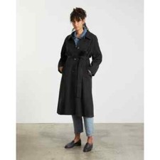 Everlane The Gathered Drape Trench Black Women's Size XS NWT