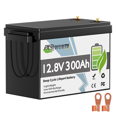 12V 300AH Lithium LiFePO4 Akku Batterie 3840Wh 200A BMS für Trolling-Motor Solar