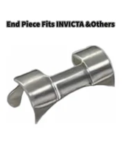 Watch Band END PIECE Curved White/Silver FITS to INVICTA & Others (20mm-26mm)