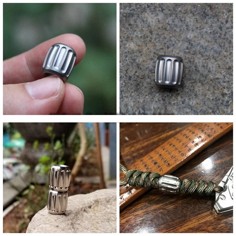 Titanium Lanyard Bead Knife Paracord Beads Ti Beads With Handmade Lanyard