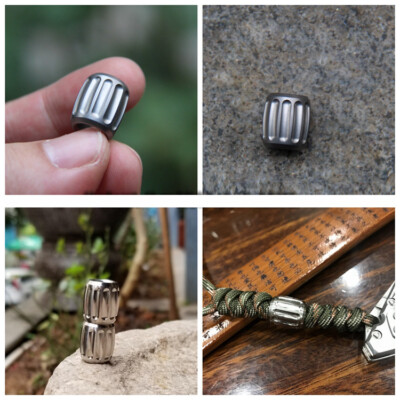 EDC Titanium Lanyard Bead Ti Knife Paracord Beads Zipper Pull