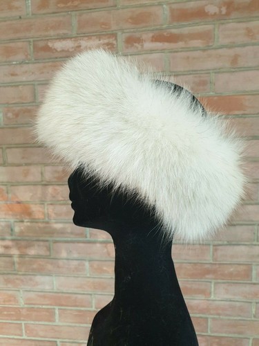 FASCIA FOX FUR HAT CAPPELLO PELLICCIA di VOLPE bianca FOURRURE PELZ renard  Fuchs | eBay