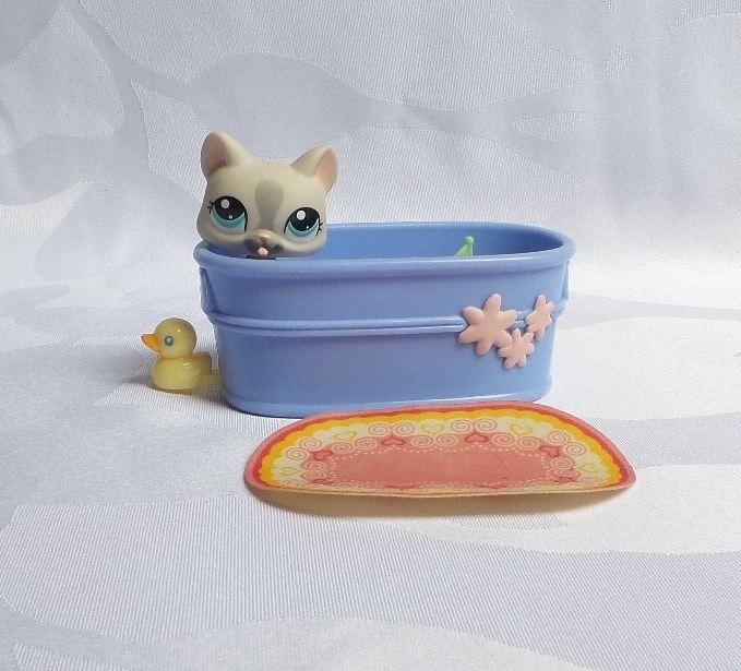 Figurine Littlest Pet Shop – Chat Chartreux N°1472 Hasbro, Occasion