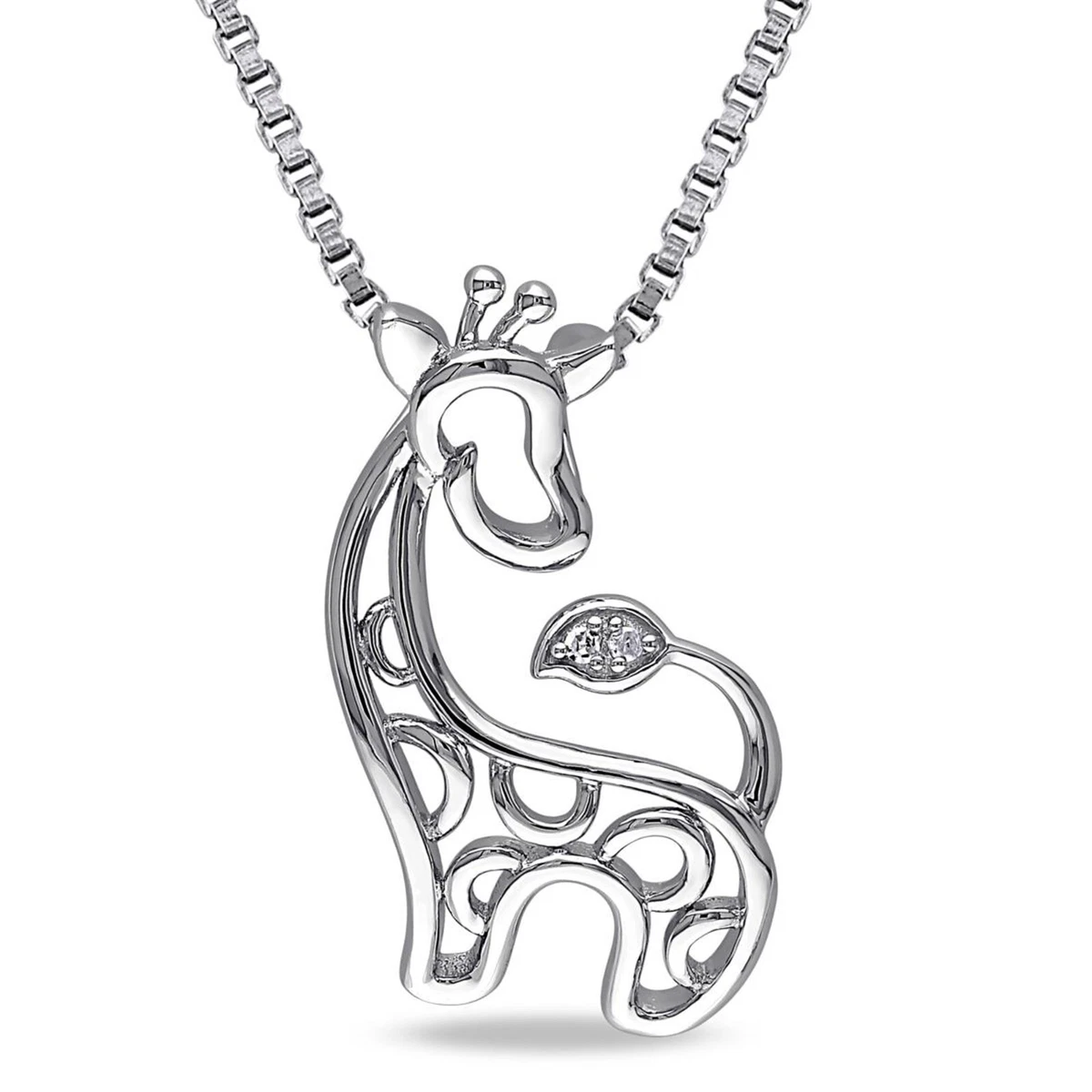 White gold giraffe necklace sale