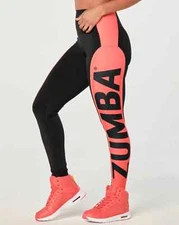 Zumba Creatives Unite High Waisted Ankle Leggings - Bold Black ~ XS  S  M  L  XL