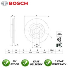 Disco freno anteriore Bosch adatto a Volvo XC40 2017-2024 31471414 32300121