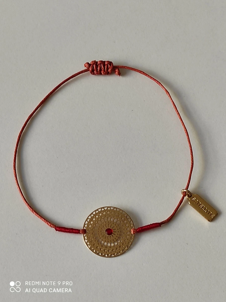 Bracelet En Bois Satellite Avec Perles - Doré, Style Ethnique - Neuf Avec étiquette