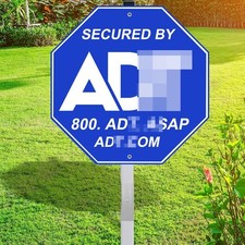 1 Pack AD Security Sign,10" x 10" Aluminum Sign with 28" Metal Stake, AD- Sec...