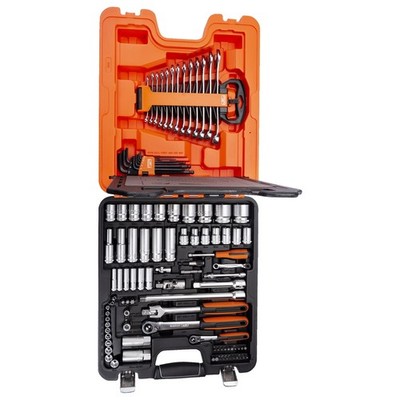 Bahco SteckschlüsselSatz 1/4'' & 1/2''+ Ring Maulschlüsselsatz S103 Koffer 103-tlg