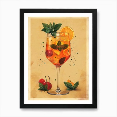 Aperol Spritz Kunstdruck 85 Kunstdruck gerahmt Wandbild Poster Leinwanddruck Bild