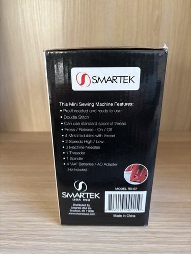 Smartek MIni Sewing Machine with Pedal Red Model RX-8. Cordless Sewing Machine - Picture 2 of 2
