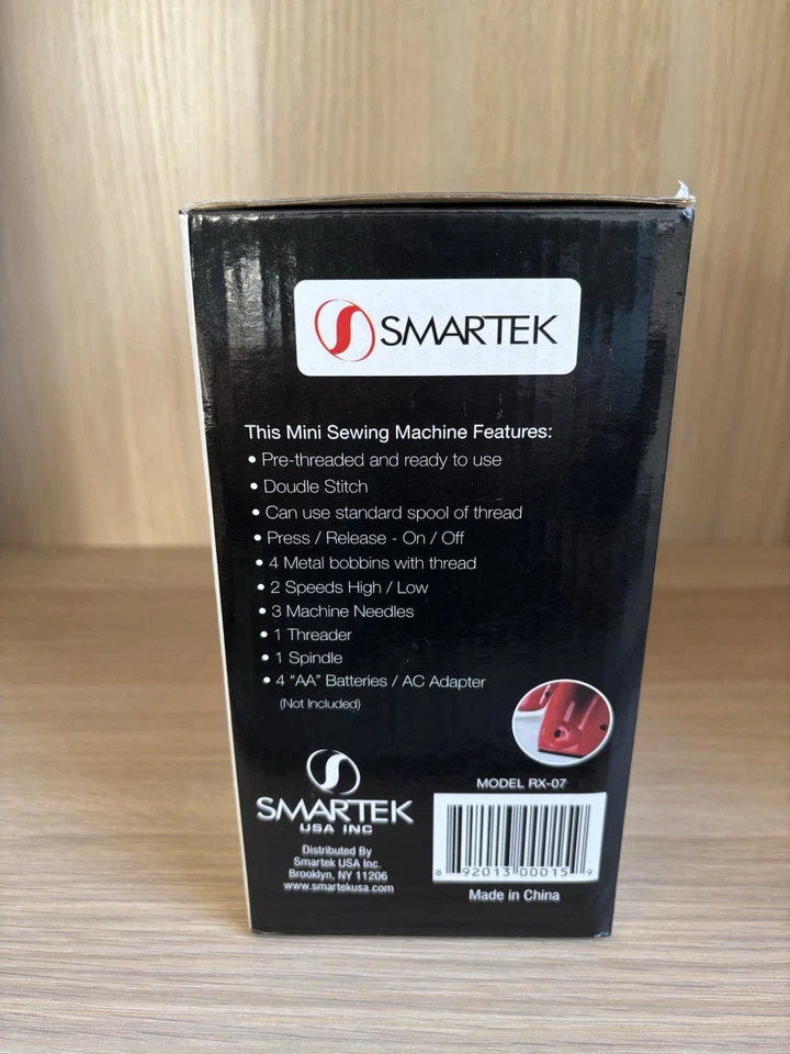 Smartek MIni Sewing Machine with Pedal Red Model RX-8. Cordless Sewing Machine - Image 2 of 2