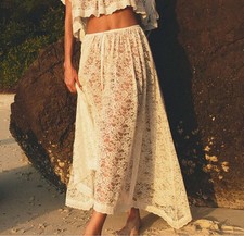 Women Doen Lace Slim Fit A-line Midi Skirt