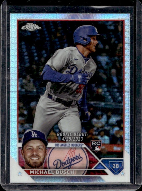 2023 Topps Chrome Update Michael Busch RC Prism Refractor Rookie #USC105 Dodgers