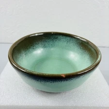 Frankoma 6X Westwind Prairie Green Brown 5.5" Coupe Cereal Bowls VTG Art Pottery