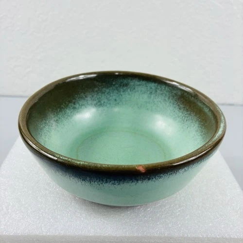 Frankoma 6X Westwind Prairie Green Brown 5.5" Coupe Cereal Bowls VTG Art Pottery