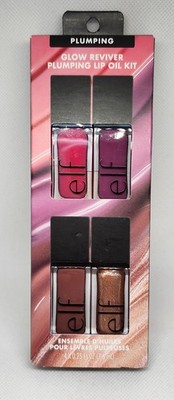e.l.f. Glow Reviver Plumping Lip Oil Kit Gift Set - 4pc BRAND NEW !