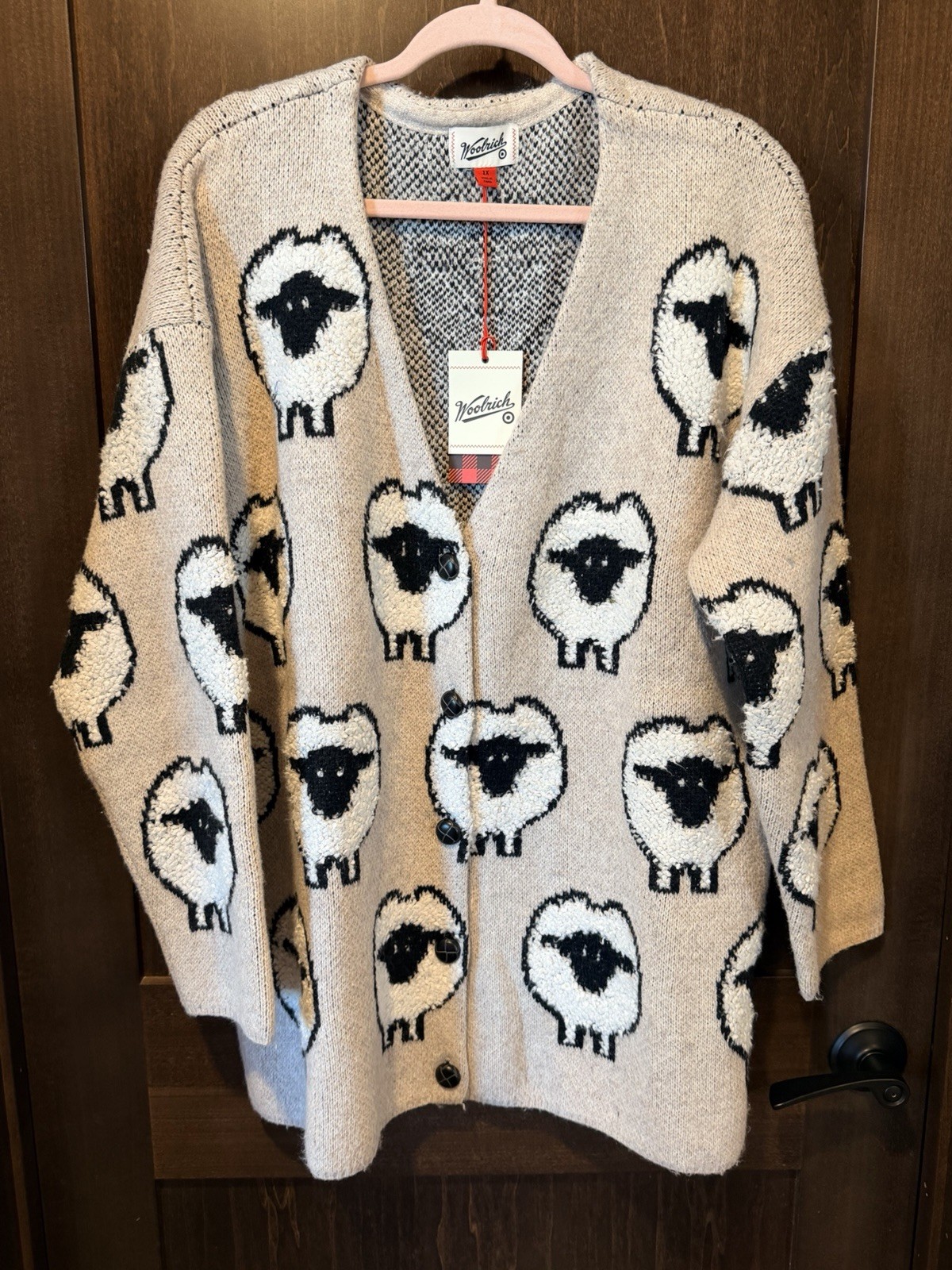 Target x Woolrich Women’s Sheep Print Relaxed Cardigan Size 1x SOLD OUT SWEATER image 2