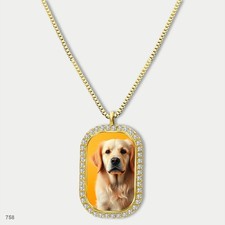 Stunning Cute Golden Retriever Dog Fashion Pendant Necklace Chain Graphic Dog Ta