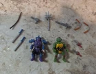 Vtg TMNT Mini Mutants Accessory Lot + Shredder and Raph Figures - Playmates 1994