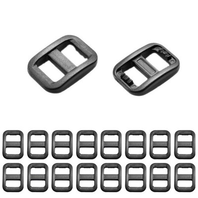 50pcs 3/8 (10.5mm) Webbing Black Plastic Slider Tri-Glide Adjust Buckles for Cat