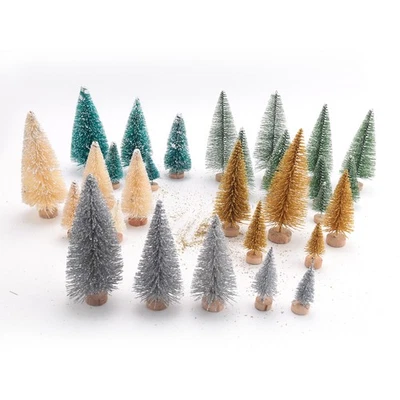 30 Pezzi di di Pino in Miniatura di Sisal con Base in Legno p9604 - Bild 1 von 4