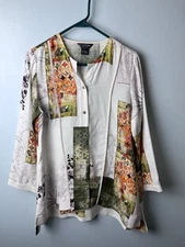 Citron of Santa Monica Brand Ladies Long Sleeved Asian Style Silk Blend P Medium