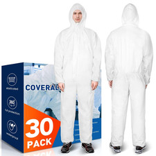 Hazmat Suits 30 Pack Disposable Protective Coveralls, Heavy Duty Full Body Paint