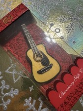 WOOD ACOUSTIC GUITAR CHRISTMAS ORNAMENT