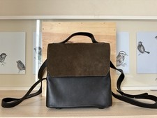 MLOUYE colorblock Leather Flap Small Convertible Crossbody Backpack handbag