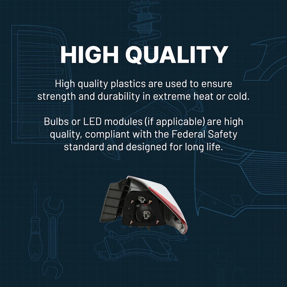 Lanterna traseira de halogênio para 2003-2008 Pontiac Vibe esquerda âmbar e lente vermelha com lâmpada(s) - Imagem 4 de 4