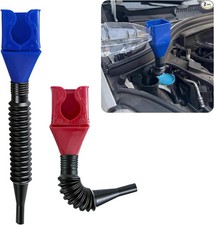 2 PCS Flexible Plastic Car Oil Drain Funnel with Handle, Wide Mouth Retractable