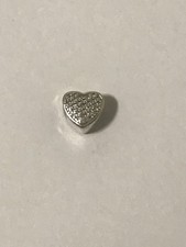 Pandora Brillo Corazón Dije con Imagen en la Parte Trasera, Se Puede Reemplazar Plata 925