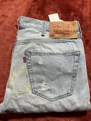 LEVIS ,501 150 Anniversary Edition,very Rare,tatered Patches ,size 38x20