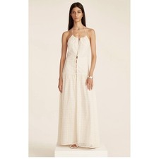 J. CREW COLLECTION Anguilla Halter Maxi Dress Size 12 Eyelet Full Lace Ivory NWT