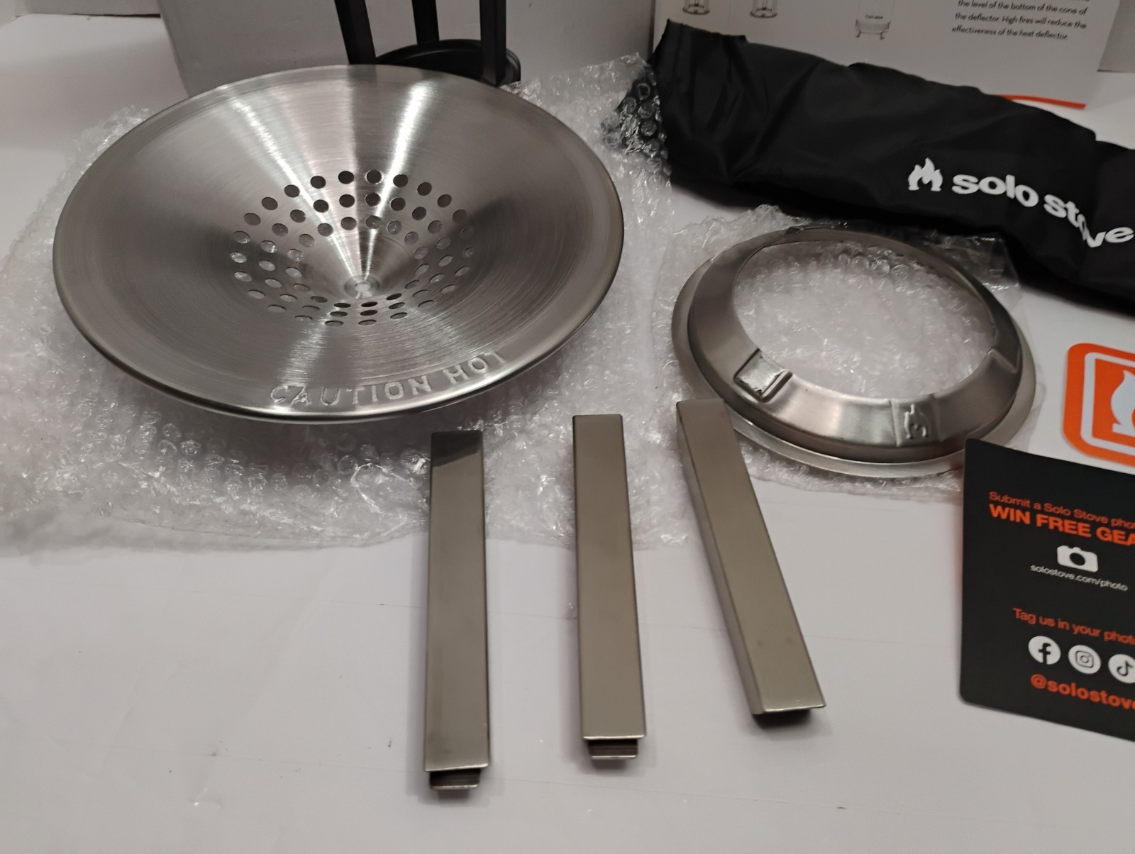 Solo Stove Mesa Heat Deflector for Table Top Fire Pit Stainless w/ Carry Bag