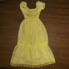 Vintage 1981 Mattel Barbie Yellow Lace Maxi Dress Magic Curl #3856