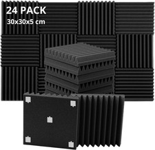 Pannelli Fonoassorbenti 24 Pezzi Pannelli Insonorizzanti, 30×30×5Cm, Riducono Il